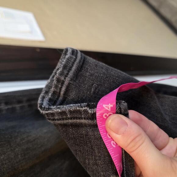 American Eagle Black Distressed Slim Taper Jeans 33X34 - Picture 7 of 9